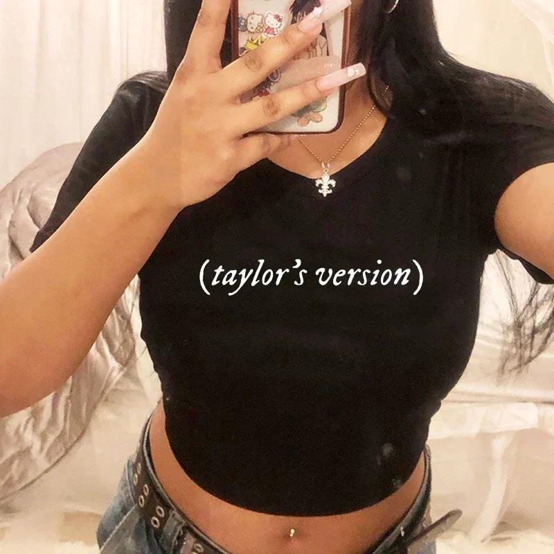 Fashion letter printed short Tshirt sexy round neck short sleeved daily Womens crop top Tshirt S