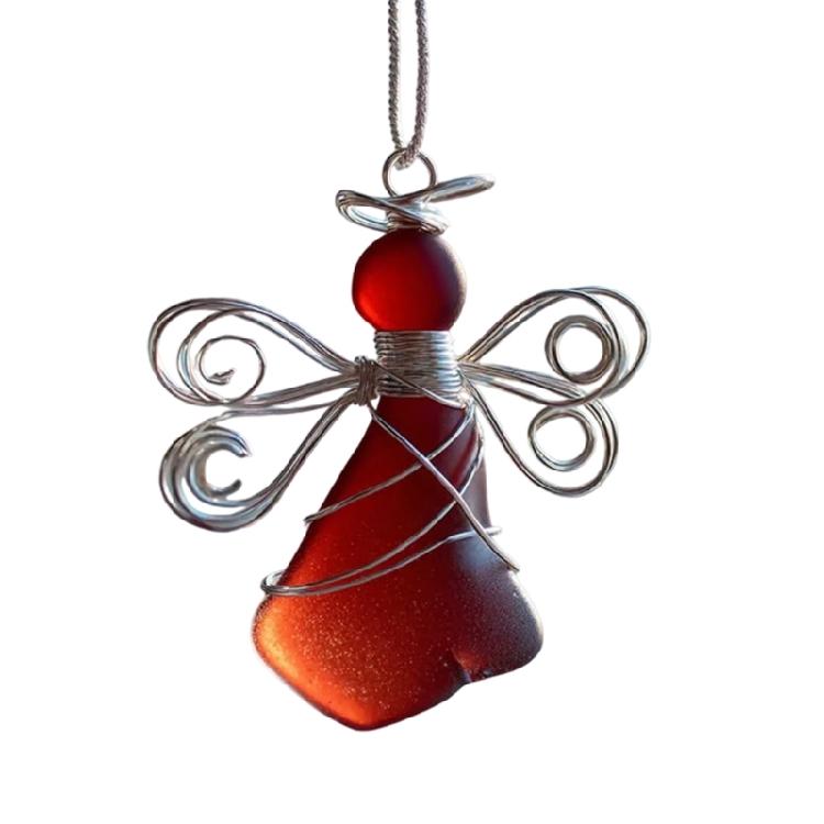 Multicolored 2D Flat Angelic Pendant Christmas Tree Acrylic Hanging Ornament for Festives Holiday Decors Charm Gifting