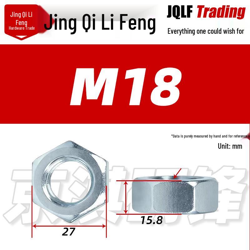 GB 4.8 Grade Blue-White Zinc Plated Galvanized Carbon Steel Hex Nut
