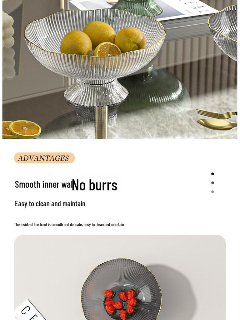 Elegant Ins-Style Fruit Bowl with Drainer - High-Footed Plate for Living Room Snacks and Fruits