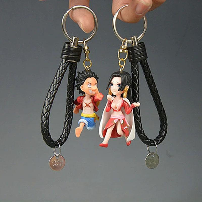 One Piece Model Cartoon Keychain Roronoa Zoro Monkey D Luffy Cartoon Toys Ornament Key Bag Car Keyring Birthday Gifts