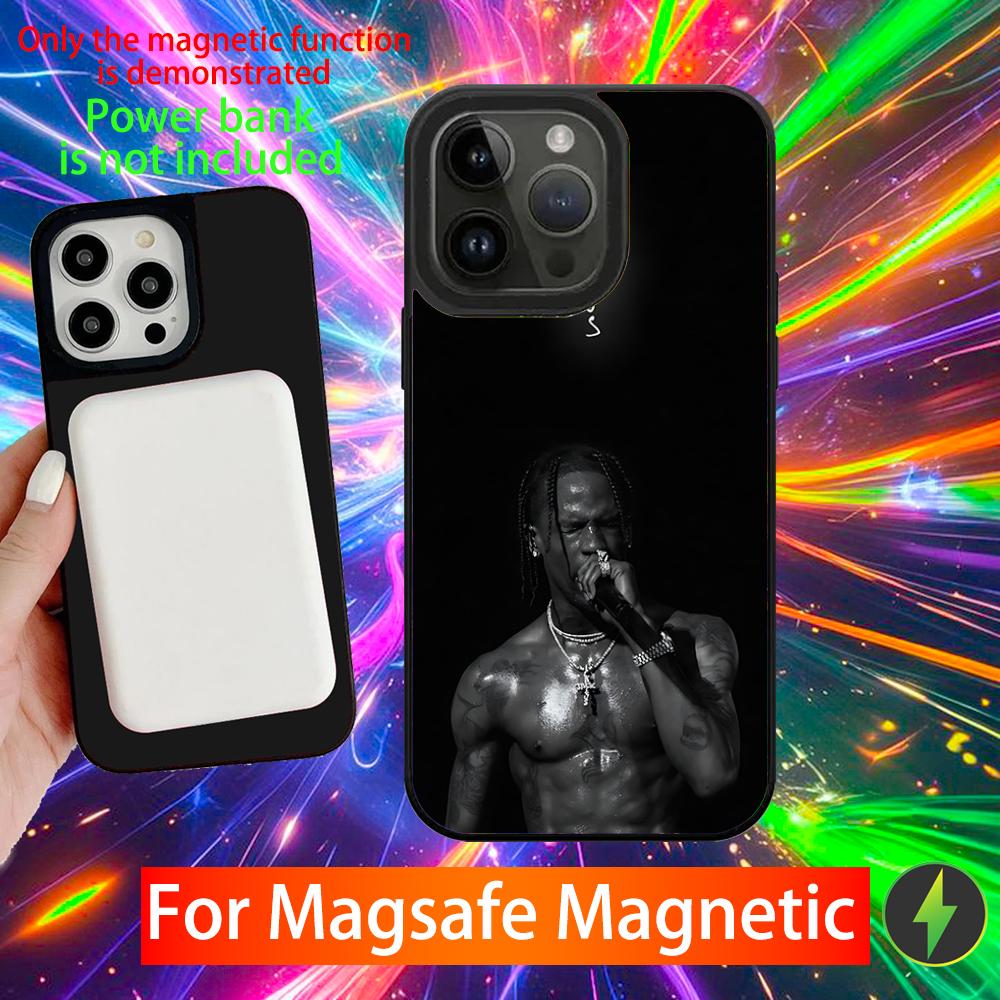 T-Travis Rapper S-Scott Phone Case For iPhone 16,15,14,13,12,11,Pro,Max,Plus,Mini,SE New Magsafe Magnetic Wireless Charging