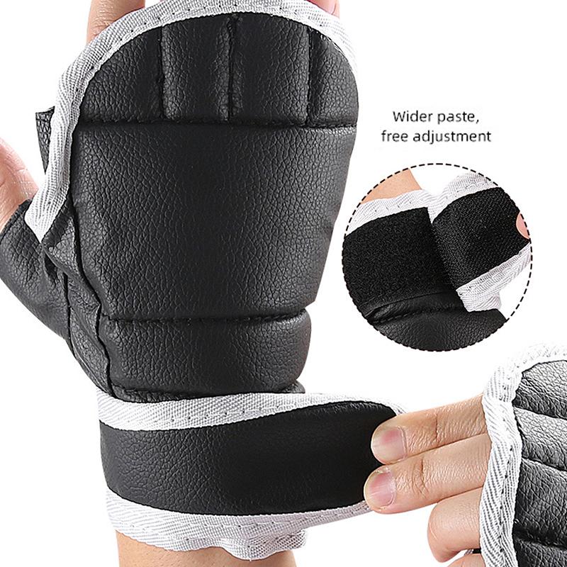 Half Finger Boxing Training Gloves Black 1 /2Pair Fingerless Gloves For Combat Fitness Exercise Anti-Slip Sports Boxing Gloves