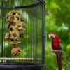 Parrot Foraging Toy Bamboo Woven Feeding Basket With Colorful Corn Husk Chewing Enrichment Toy For Medium And Small Birds