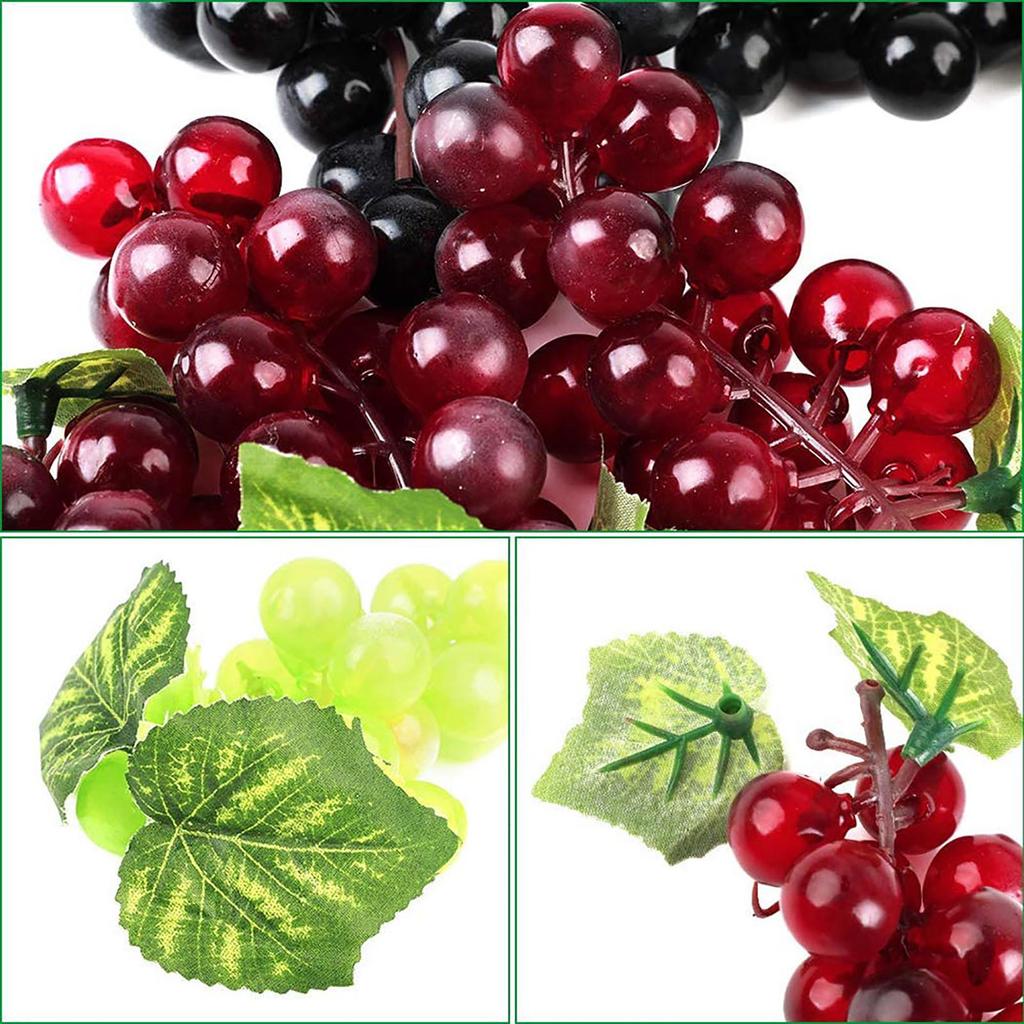Artificial Grapes Bunches Simulation Fruits Grape Ake Grape Bundles For Home Kitchen Wine Decoration Wedding Party Table Decor