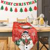 Red Christmas Table Runner Tree Santa Claus Tablecloth Flower Linen Table Cover  Christmas Eve