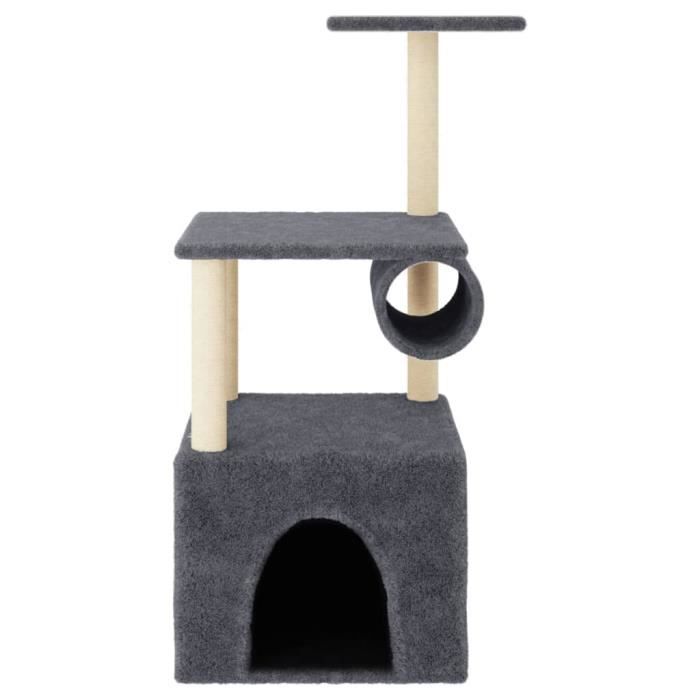 VidaXL Arbre à chat avec griffoirs en sisal gris foncé 109,5 cm 172060