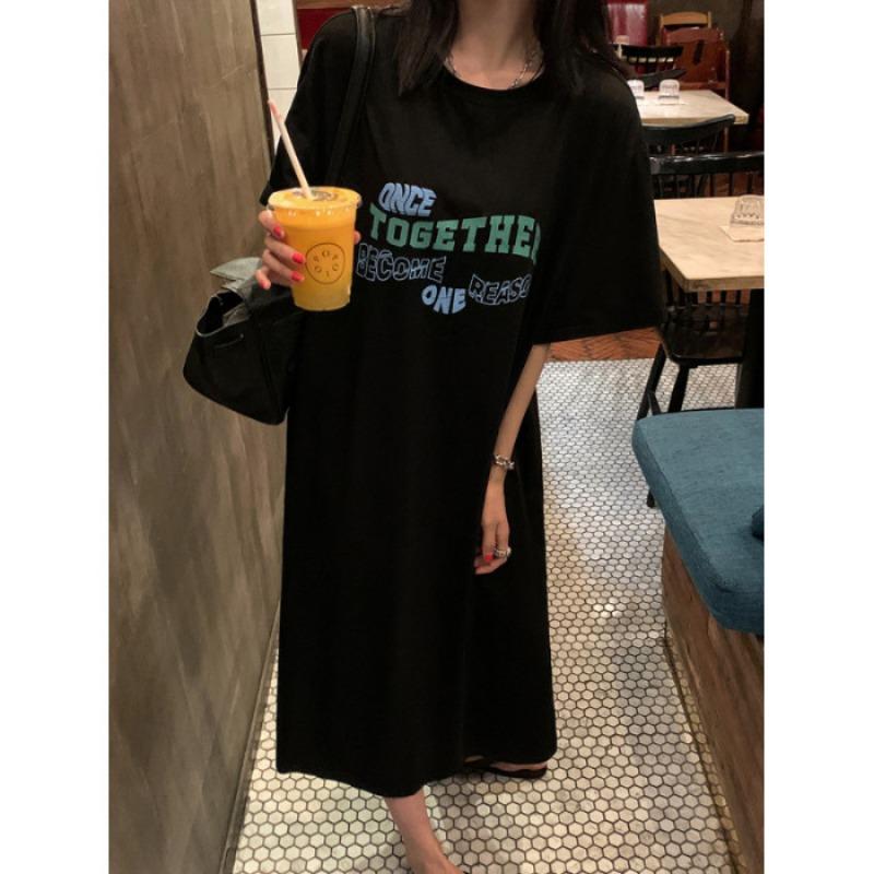 

Женское летнее повседневное платье большого размера с принтом, простое платье-футболка с короткими рукавами 3XL