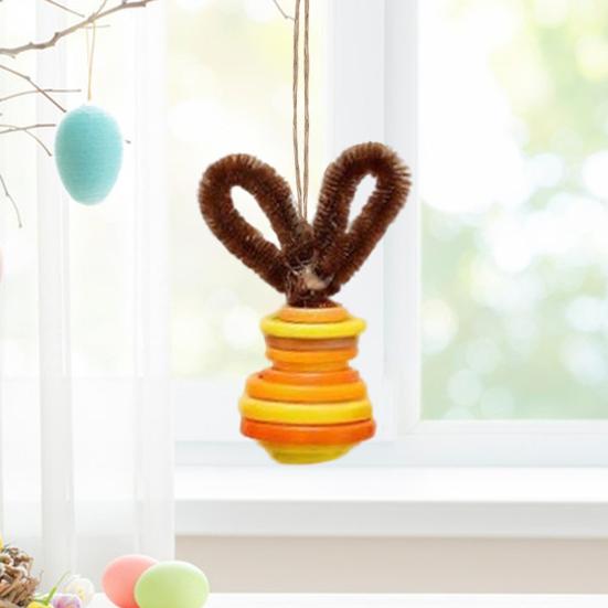 Button Easter Bunny Craft Button Bunny with Twisting Stick Hanging Ornament Kit DIY Ears for Easters