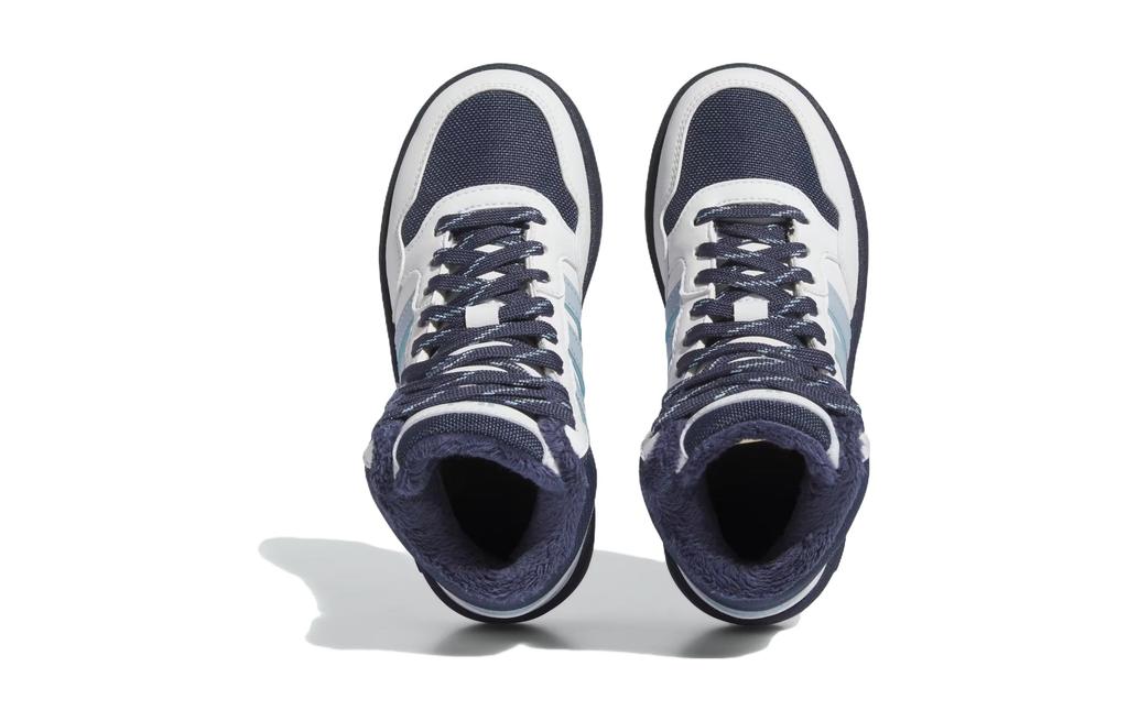 Adidas Hoops 3.0 Mid Cushioning, Wear Resistant High top Skateboard Shoes White Blue Teal Kids' IF7737