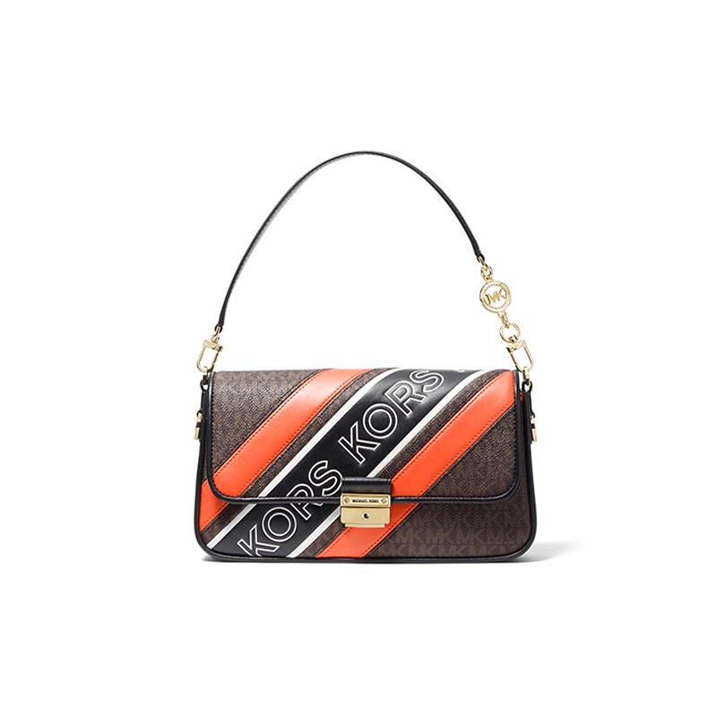 MICHAEL KORS Bradshaw Presbyopia Printed Retro Leather Crossbody Shoulder Bag Small Women s Multi-Color Color Matching коричневый