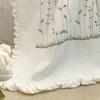 Cotton Quilt Pure Color Home Fashion Elegant Tencel Embroidery Pattern Cotton Summer Cooling Quilt