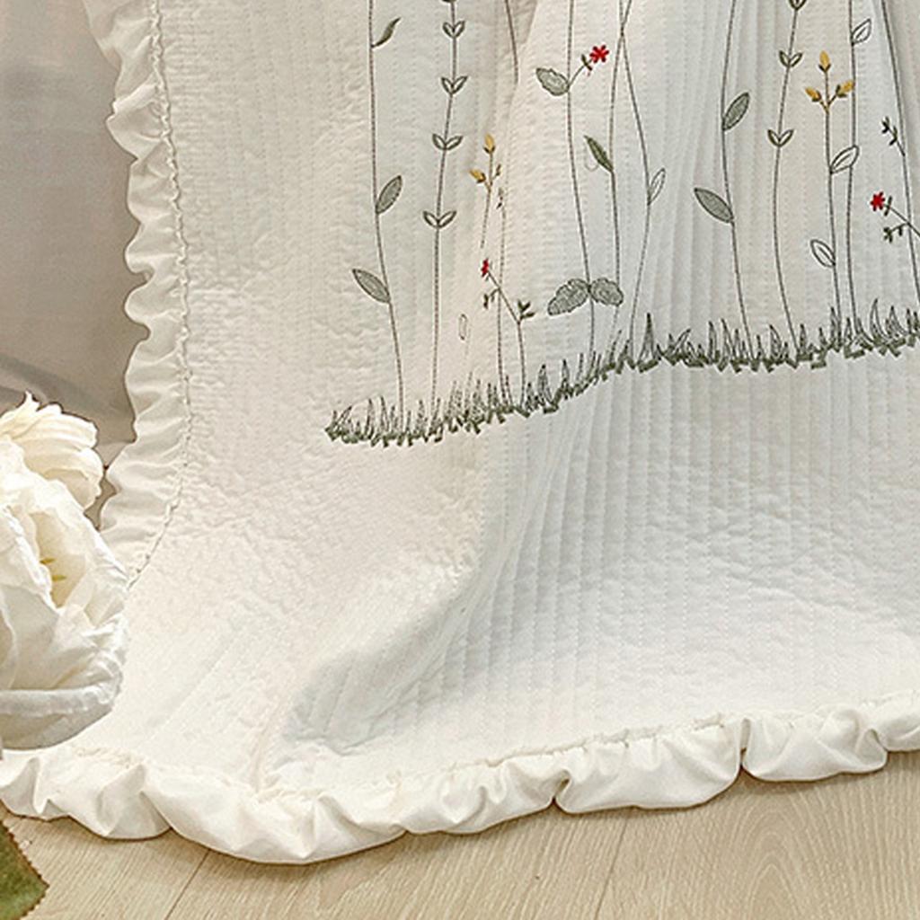 Cotton Quilt Pure Color Home Fashion Elegant Tencel Embroidery Pattern Cotton Summer Cooling Quilt