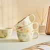 Ceramic Mugs Coffee Cups Hand Pinched Irregular Flower Milk Tea Cup Ins Korean Style Oatmeal Breakfast Mug Drinkware Kitchen