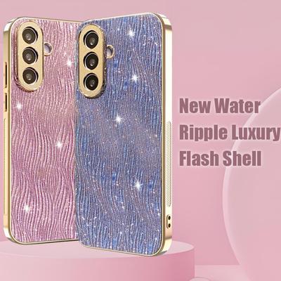 Wasserwellen-Flash-Hülle für Samsung Galaxy A56 A55 A54 A53 A36 A35 A34 A26 A25 A24 A16 A15 A06 5G Luxus-Galvanik-Abdeckung