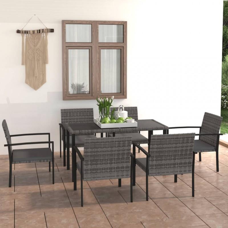 Day and Night - Day and Night Garden Dining Set 7 Pieces Gray Synthetic Rattan