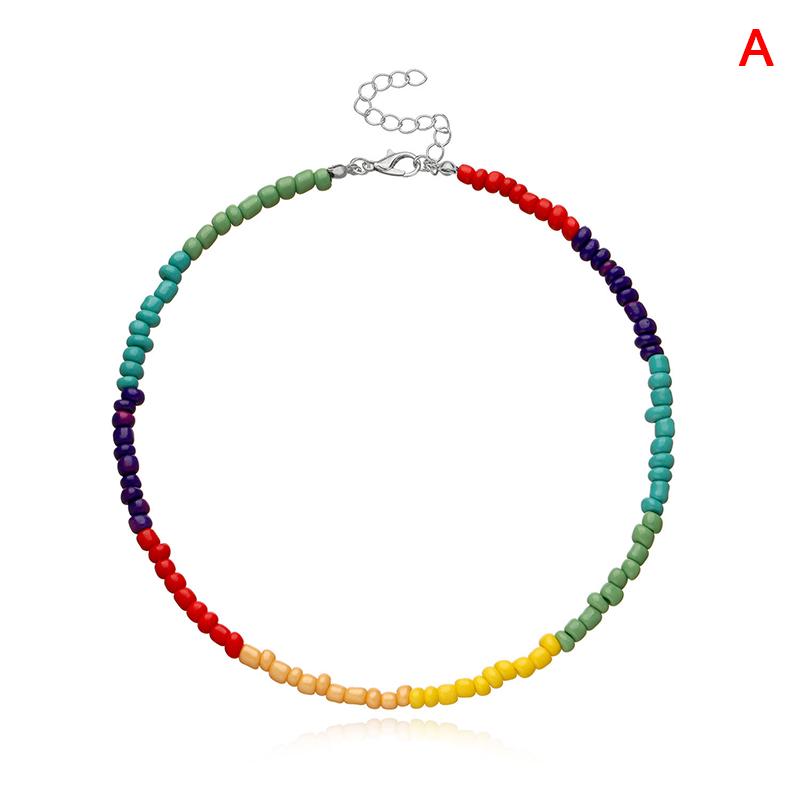 Colorful Small Bead Butterfly Star Pendant Choker Bohemia Necklace Women Jewelry