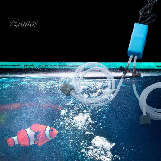 1 Set Oxygen Pump Dual Tube Design Mini Aquarium Air Pump Kit Ultra-Quiet USB Charging Pump for Fish