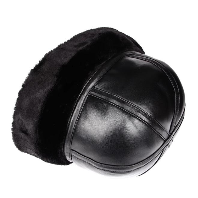 Heren Wintermuts van Schapenvacht met Oorbescherming - Warm, Echt Leer voor Senioren