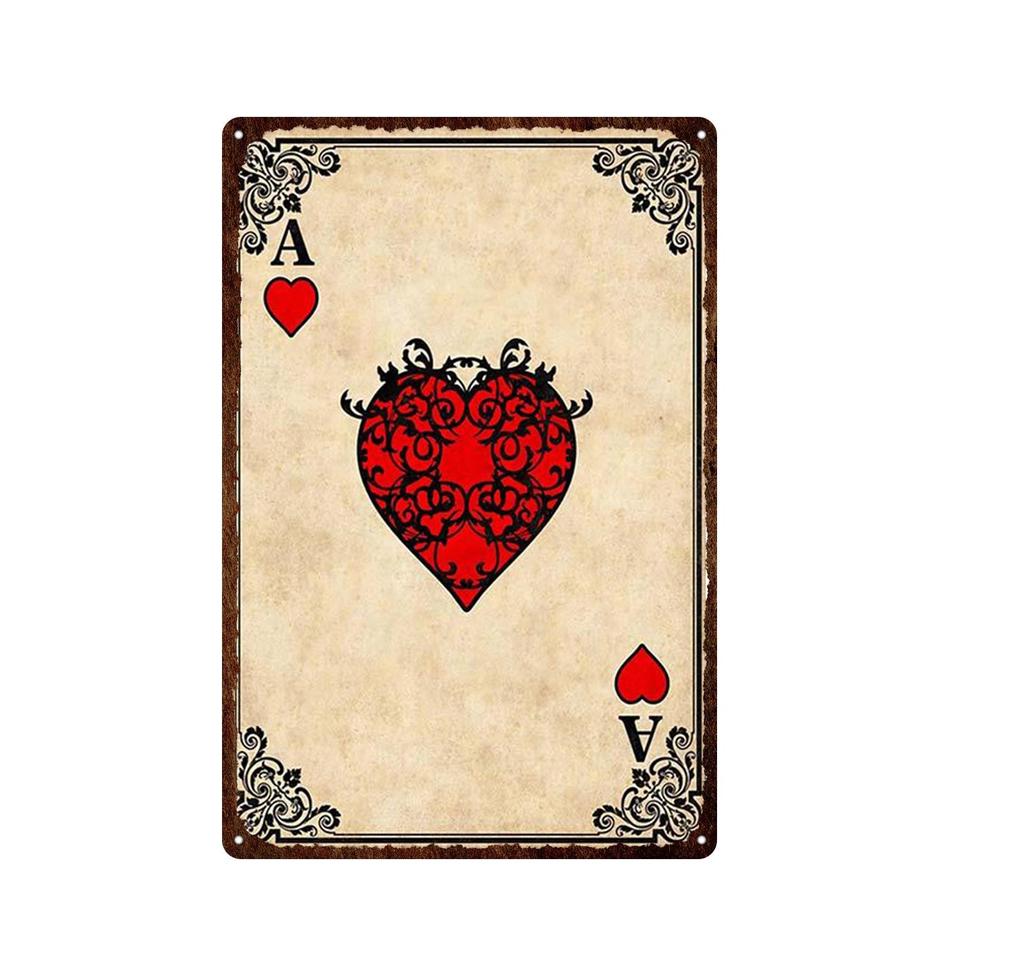 Music Guitar Poker Tin Sign Vintage Plate Poster Art Wall Plaques Decor Metal Signs Indoor Bar Casino Art Decor Plate Posters