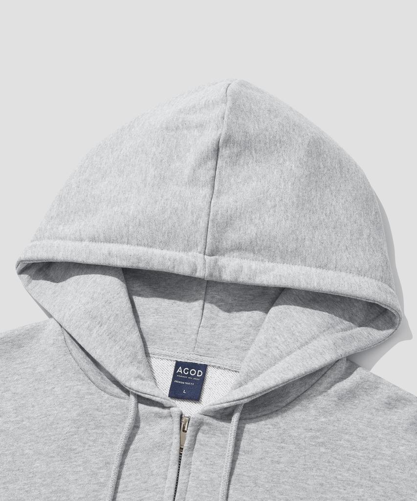 Agod (Fleece-Lined) 1_Way Sweat Hooded Zip-Up [Gray]