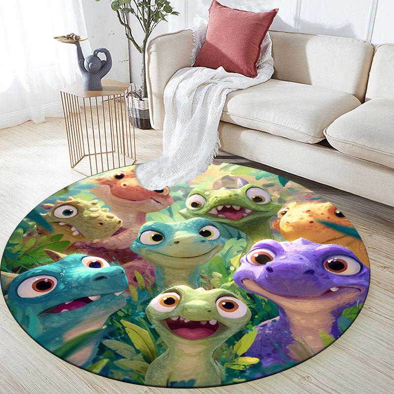 Cartoon Corgi pattern round rug,Carpet Rug for Living Room Bedroom Playroom ,Non-slip Floor Mat,Holiday Gifts and Birthday Gifts. 80cmx80cm