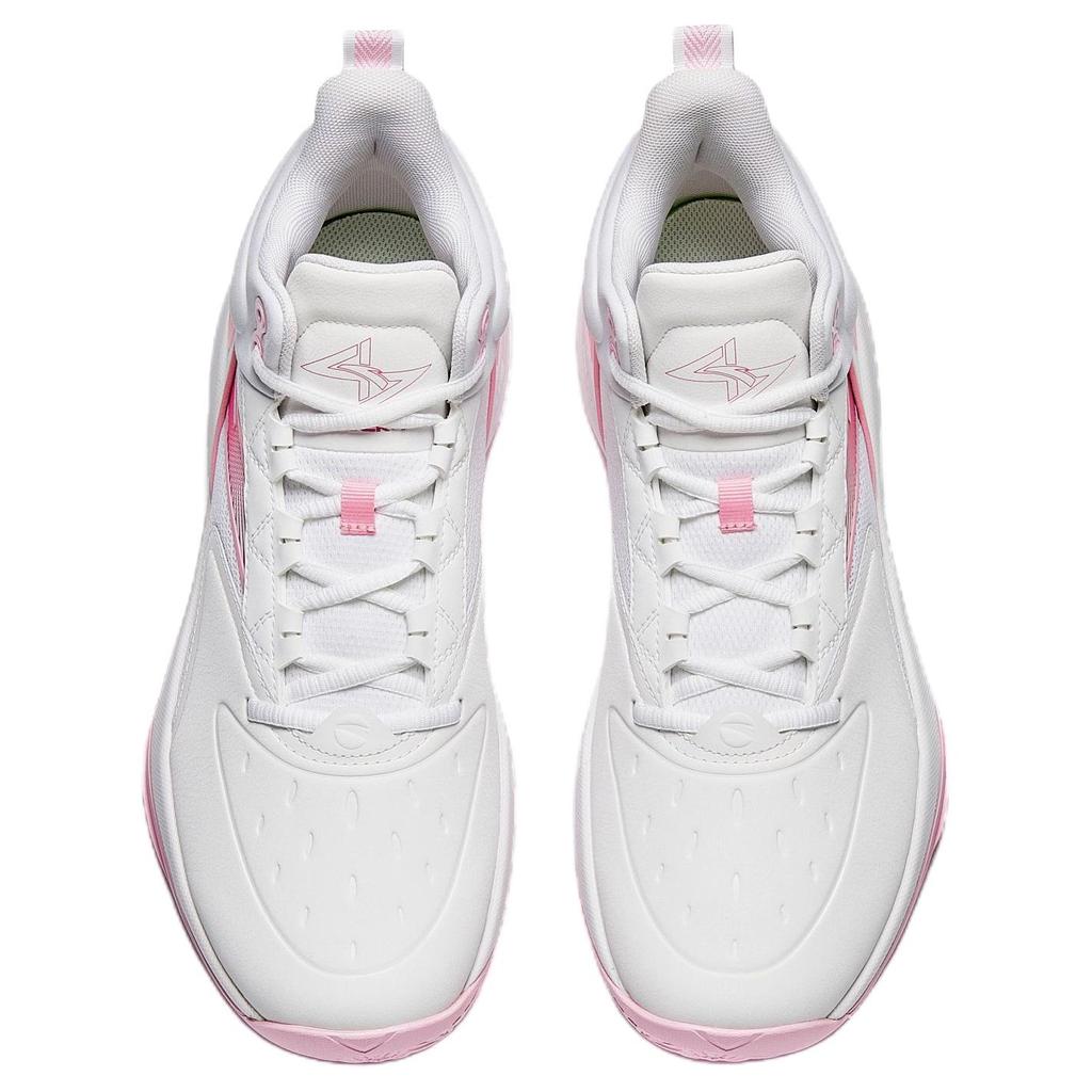 Anta Attack BM Cement Nemesis Performance Sports Leather High-Top Basketball Shoes Men Sneaker White Pink 912531604Q-1