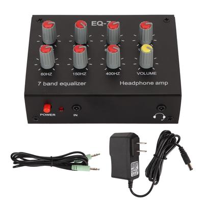 7 Band Equalizer RCA Input Output Volume Adjustable 2 Channels Car Equalizer EQ Car Headphone