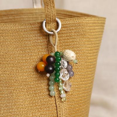 Hand-woven Crystal Bag Full of Wish Seeds Bodhi Beaded Keychain Pendant Literary Bag Pendant