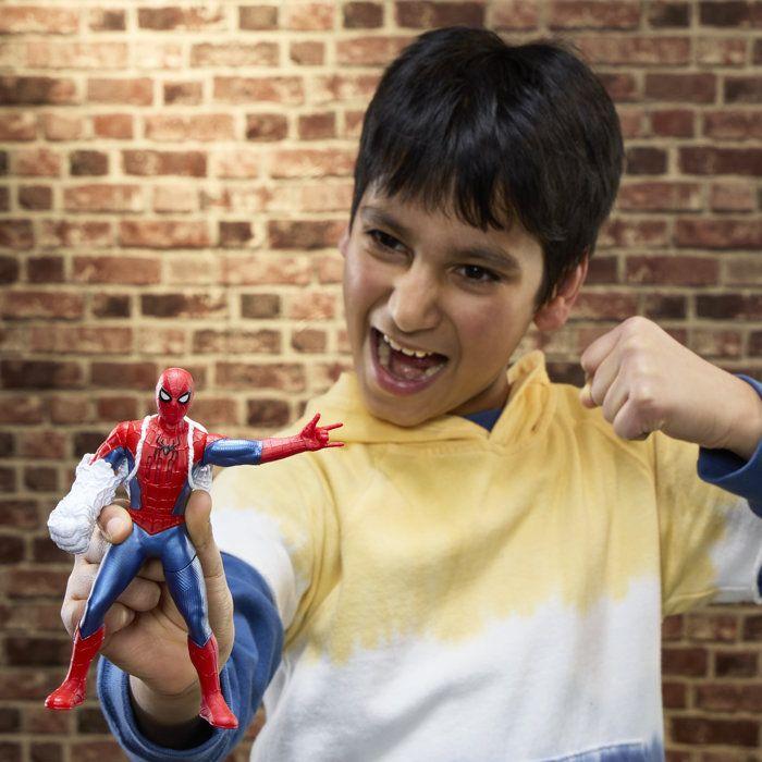 Figurine électronique Spiderman 15 cm avec effets sonores, jouets de super-héros pour enfants , Marvel Studios SpiderMan dès 4 ans