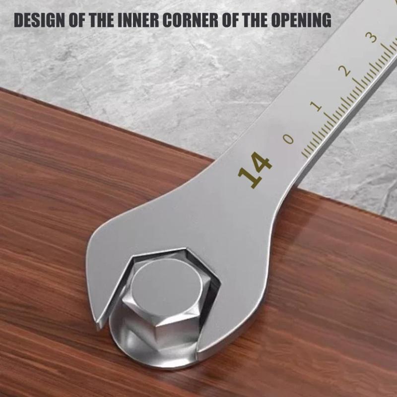 Thin Fastener Spanner with Markings Rust-Resistant for Home Repair, Maintenance Tasks, and Narrow Access Fastener Use