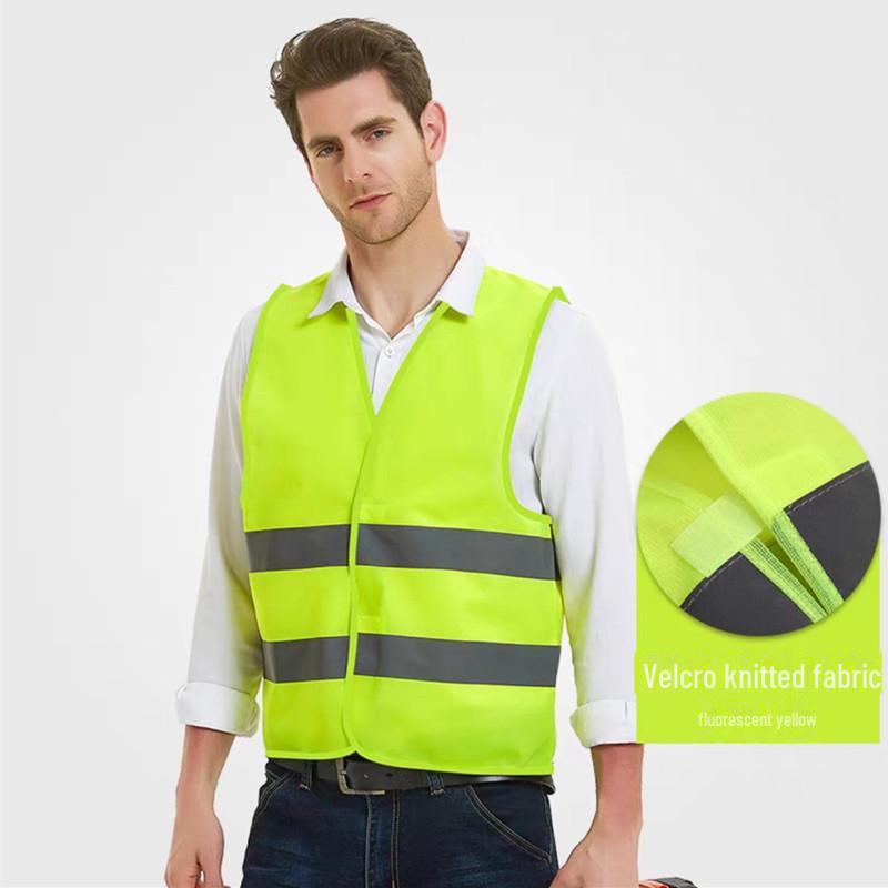 

Reflective Safety Vest for Traffic, Construction, and Cycling 80g two-horizontal knitted fabric флуоресцентний жовтий колір
