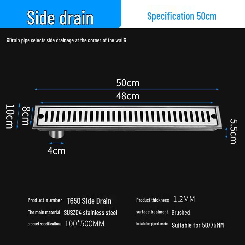 304 Stainless Steel Anti-odor Rectangular Floor Drain for Bathroom and Shower
