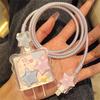 Kawaii Cute 3D Star Love Heart Wave Border Y2K USB Protector Cover for IPhone 18/20W Data Line Head Cord Fast Charging Case