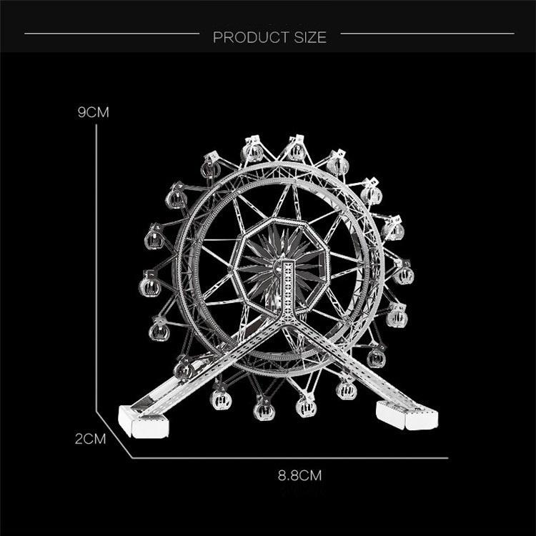 3D Metal Puzzle Ferris Wheel Architecture DIY Assemble Model Kits Laser Cut  Jigsaw Toy Gift