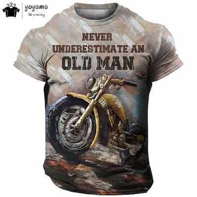 Senoviniai motociklų raštai spausdinami drabužiai Vyriški 3D spaudiniai Vyriški vasariniai drabužiai Vyriški trumpomis rankovėmis marškinėliai Motociklo marškinėliai Grafiniai marškinėliai