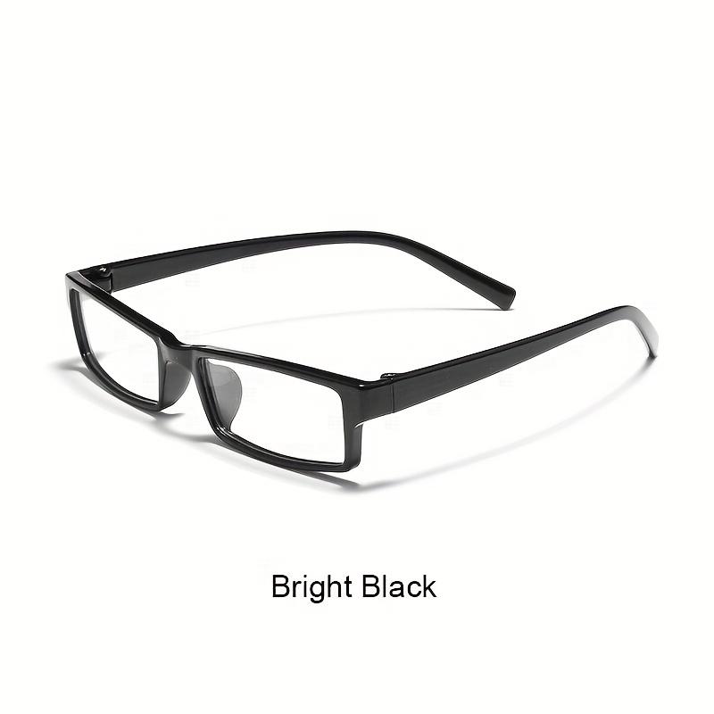 1 Paar unisex ultraleichte schwarze rechteckige dekorative Brille aus TR90, geeignet für tägliche und formelle Anlässe