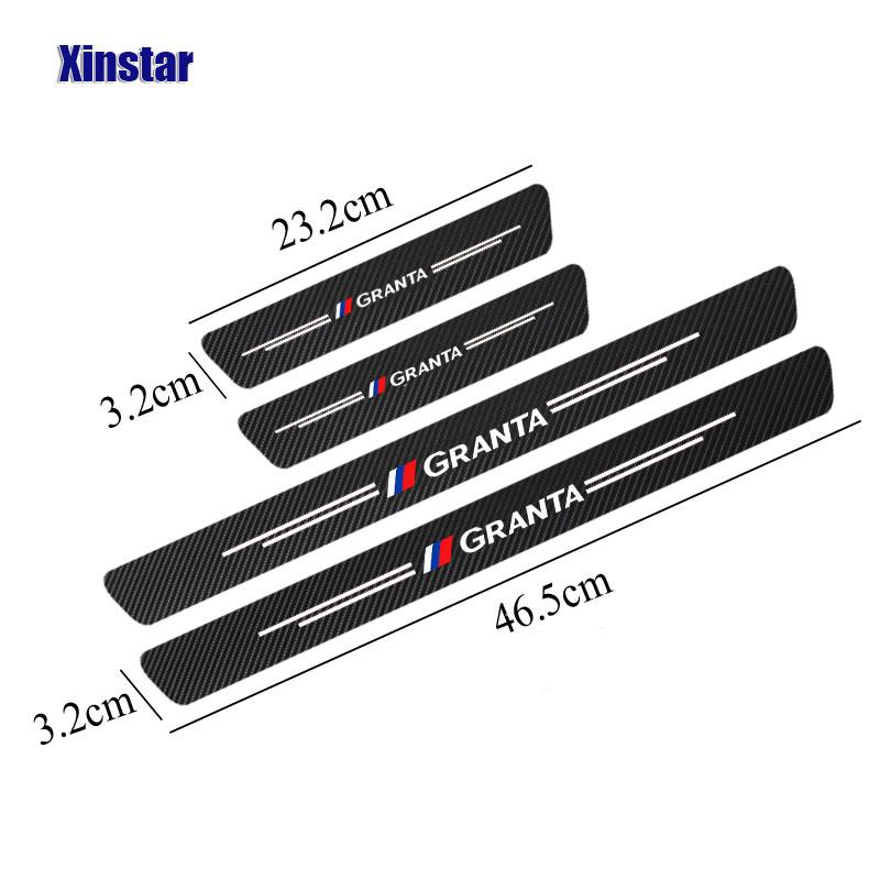 4PCS Carbon Fiber Car Scuff Plate Door Sill Stickers For Lada Vesta Xray Largus Granta NIVA