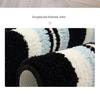 Nordic Style Black & White Striped Non-Slip Bedroom Rug - Wear-Resistant Long Floor Mat for Living Room
