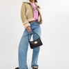 Coach Eliza 25 Cavallo e Carrozza Fibbia Metallica Borsa a Spalla in Pelle Media da Donna Borsa a Spalla Nera CAA93-IMBLK