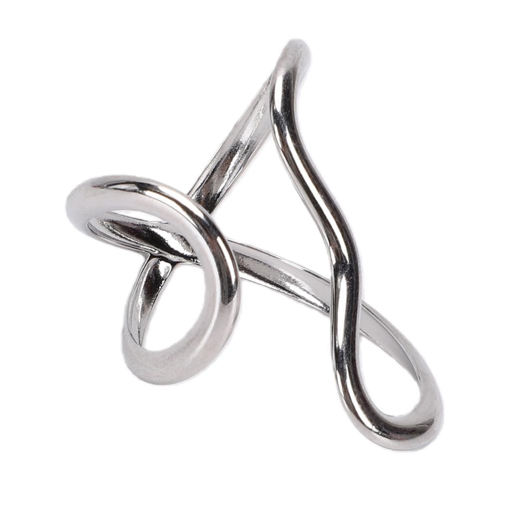 Geometric Line Ring Adjustable Minimalist Fashion Stackable Open Ring for Daily Wear Silver