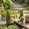Resin Fishing Figurine for Garden Yard Home Decoration - Cute Animal Sculpture Outdoor Decor