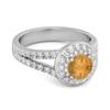 Citrine Double Halo Accents Ring- 925 Sterling Silver