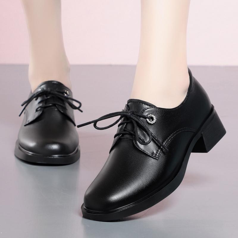 Fashion AIYUQI Women's Fashion Shoes Lace Up 2025 Spring New Genuine Leather Women Dress Shoes Chunky Large Size Shoes For Ladies
