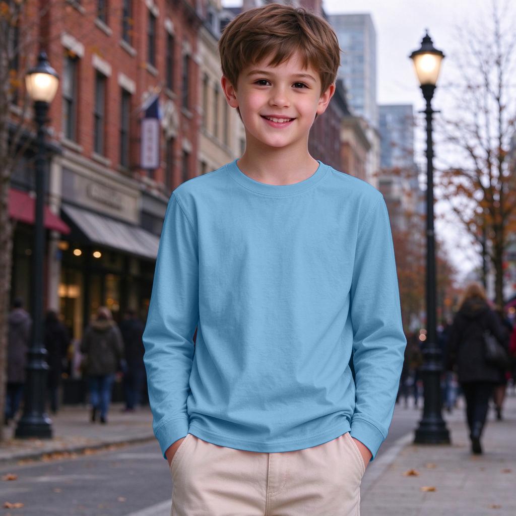Jungen und Mädchen Langarm Farbshirt Lässiges Bequemes Oberteil für den täglichen Gebrauch und die Schule