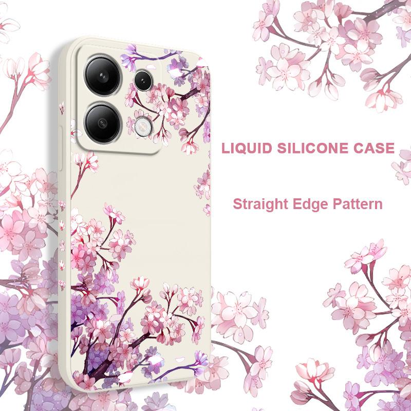 Falling Flowers Phone Case For Xiaomi Redmi Note 14 13 12 12S 11 11S 10 10S 9 9S Pro Plus 4G 5G Liquid Silicone Cover
