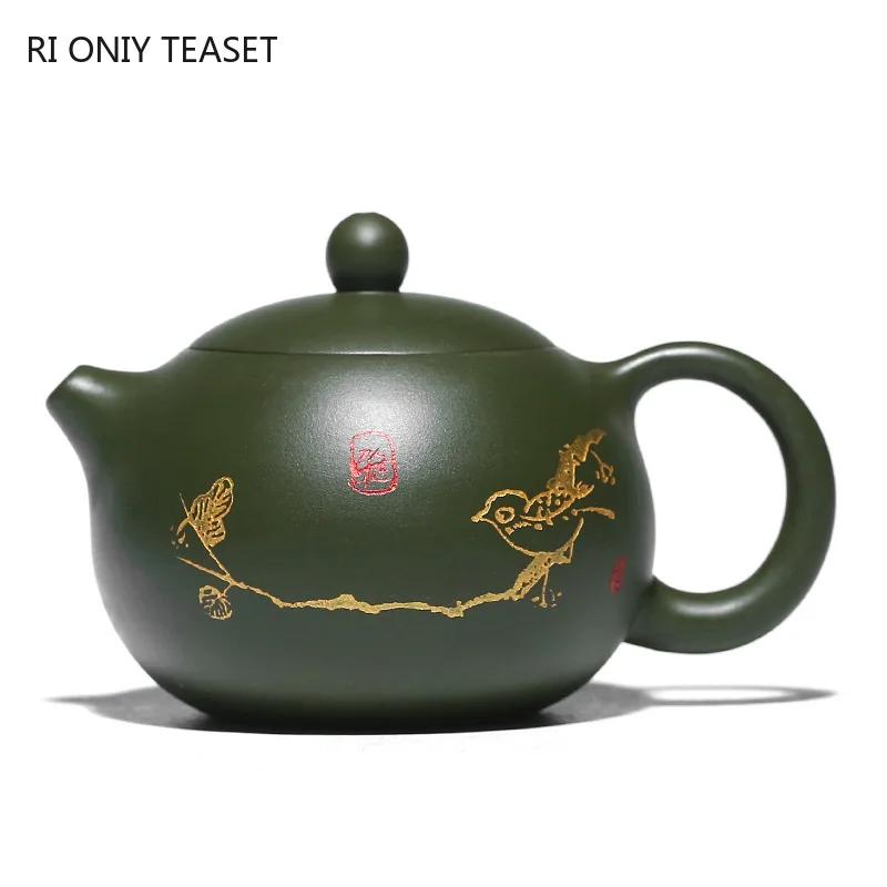

210ml Yixing Purple Clay Teapots Master Handmade Xishi Tea Pot Ball Hole Filter Kettle Chinese Authentic Zisha Tea Set Gifts