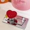 3PCS Heart Shape Toilet Presser Button Bathroom Water Tank Push Switch Toilet Bathing Room Decor Nail Protector