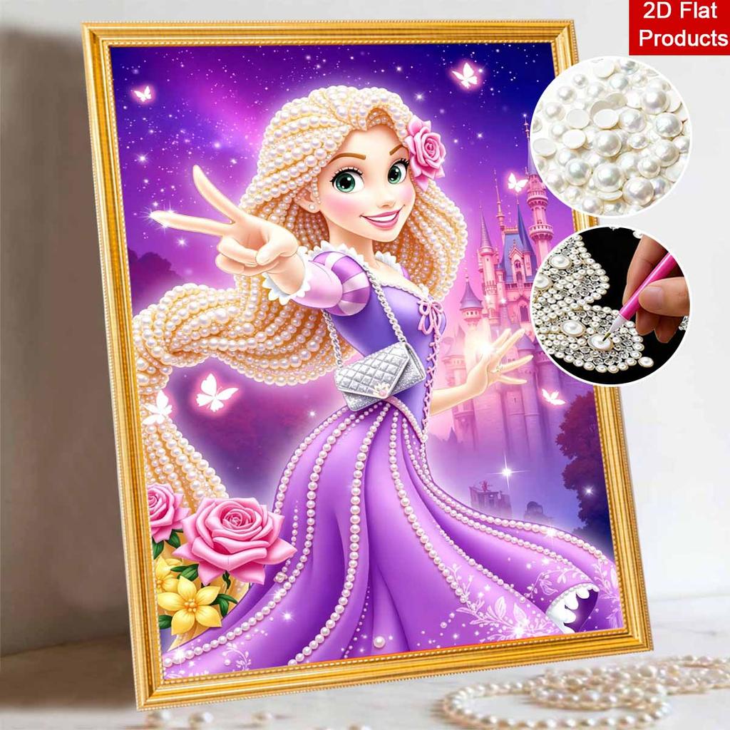 Disney Rapunzel Pearl Painting Handmade DIY Pearl Art Painting Simple Living Room Hanging Painting Decoration