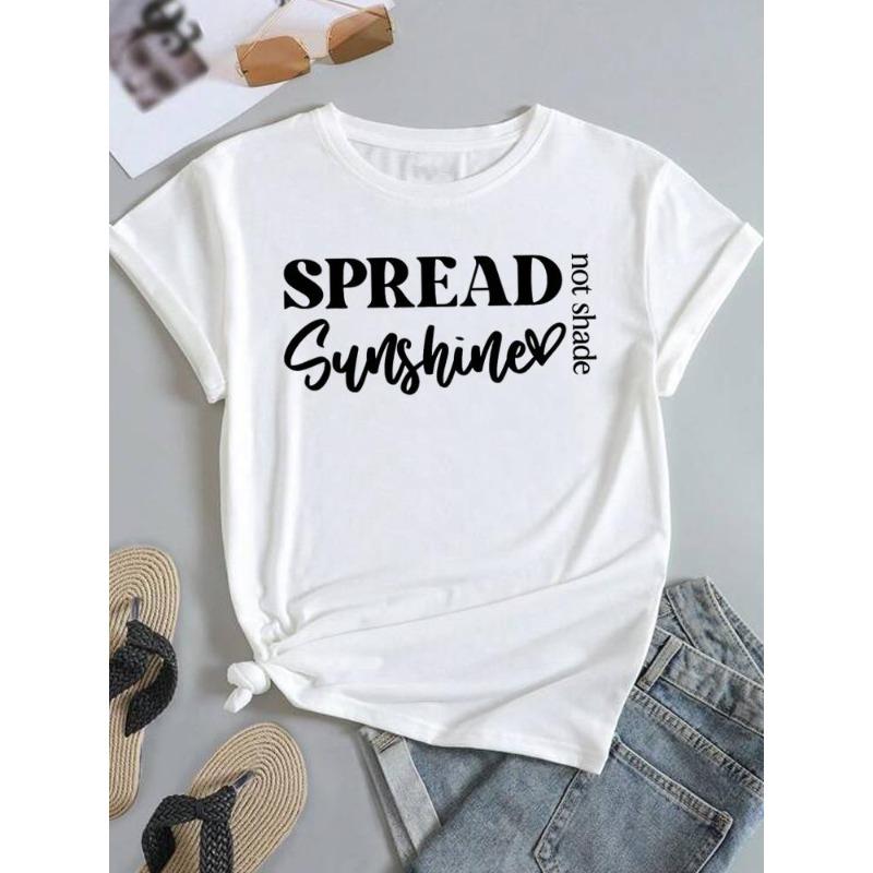 (European Size) Sweet Love Women Trend Cute Short Sleeve Fashion Tee Top Clothing Print Lady Casual T-shirt Female Graphic T-shirts